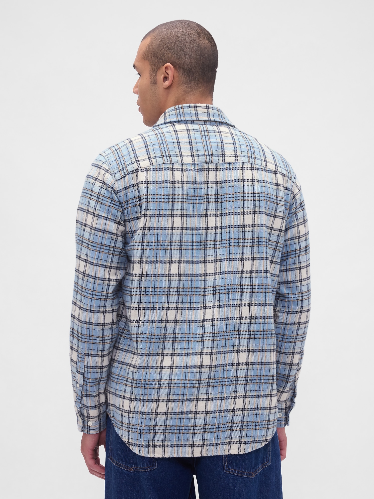 Organic Cotton Relaxed Flannel Shirt