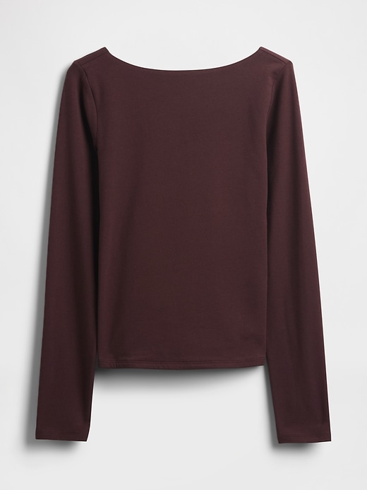 Image number 5 showing, CloseKnit Jersey Boatneck Open-Back T-Shirt