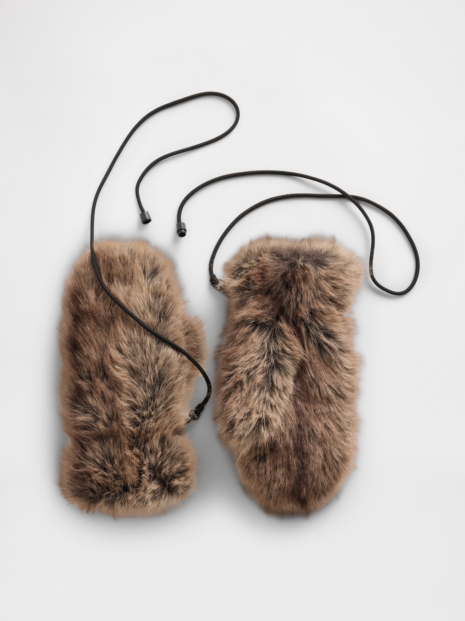 Faux Fur Mittens - Natural Tan
