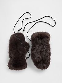 Image number 1 showing, Faux Fur Mittens