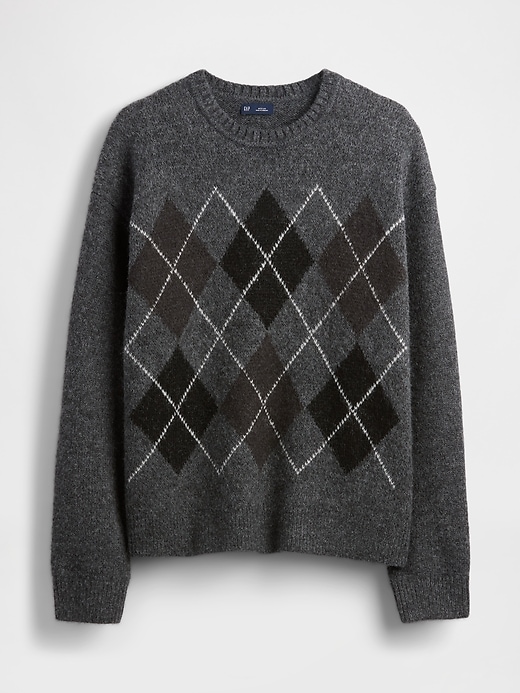 Image number 5 showing, Wool-Blend Relaxed Argyle Sweater