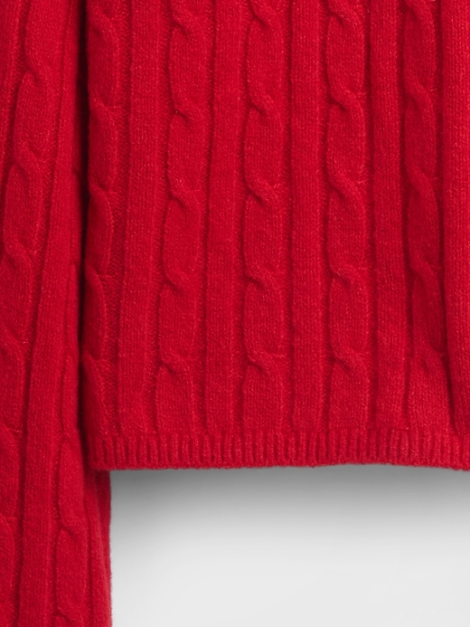 Image number 4 showing, CashSoft Cable-Knit Crewneck Sweater