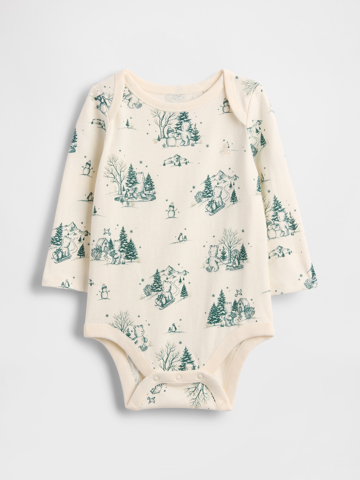 Baby First Favorites Organic Cotton Bodysuit - Ivory Frost Toile