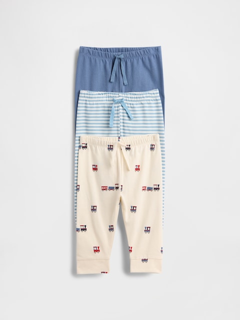 PANTALON PREMIERS ESSENTIELS À TAILLE EXTENSIBLE EN COTON BIOLOGIQUE POUR BÉBÉ (PAQUET DE 3)
