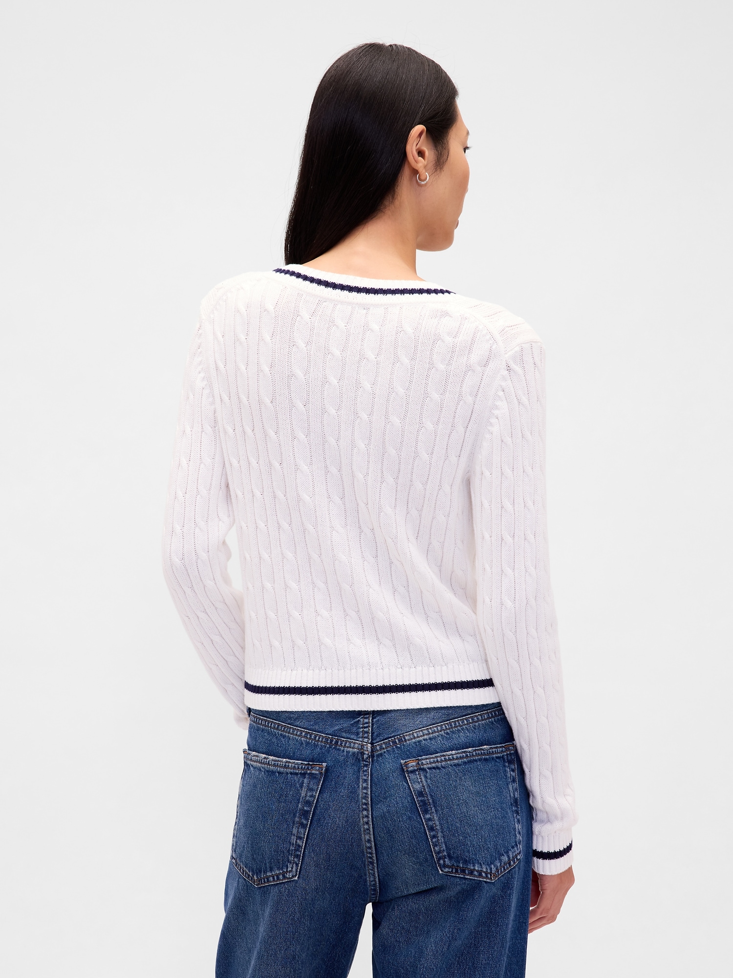 100% Cotton Cable-Knit Cardigan