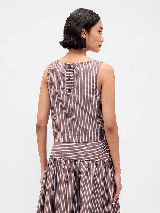 Image number 3 showing, Poplin Boatneck Shell Tank Top