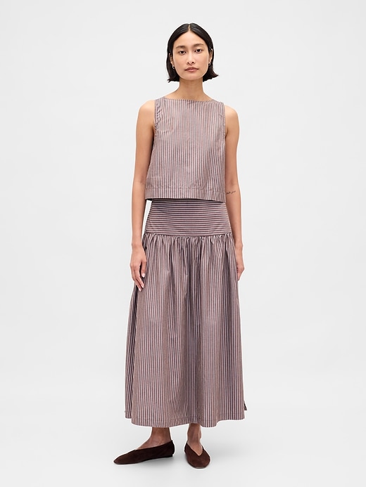 Image number 5 showing, Poplin Boatneck Shell Tank Top