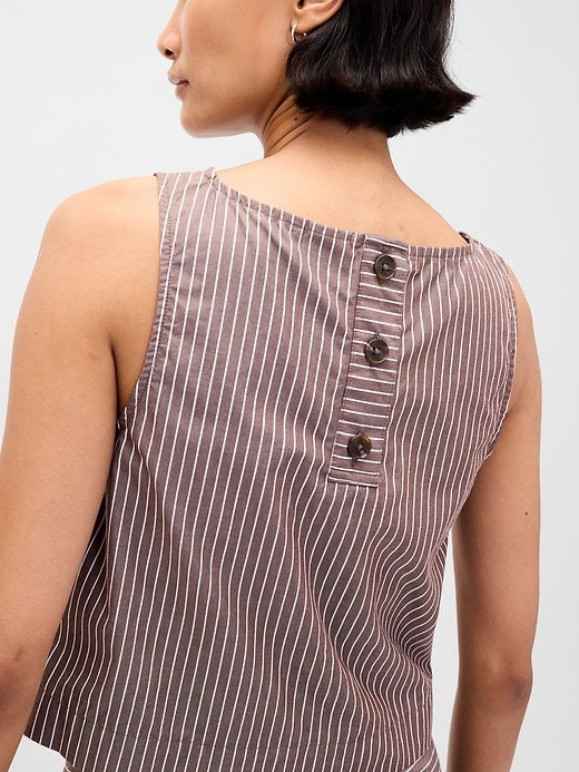 Image number 4 showing, Poplin Boatneck Shell Tank Top