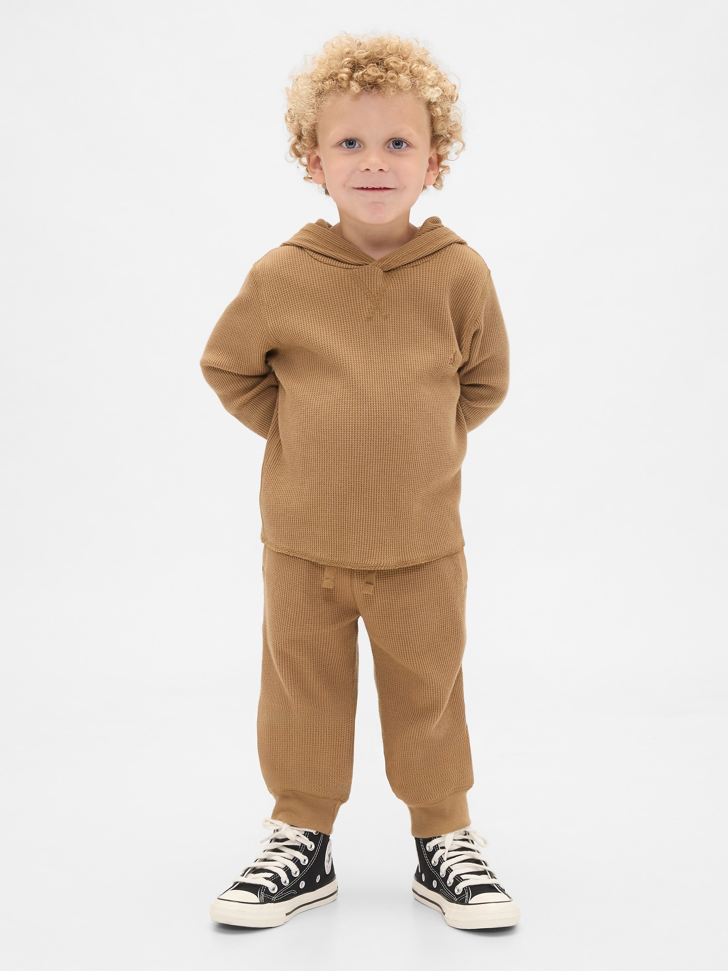 Baby & Toddler Waffle Outfit Set - Kola Brown