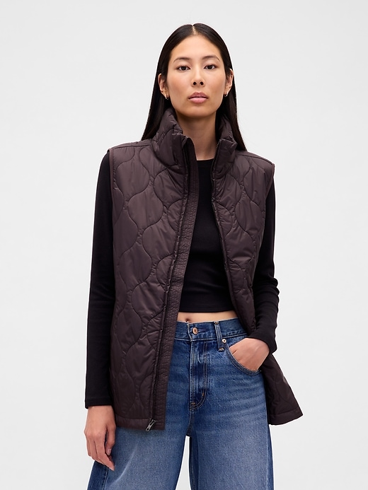 Image number 1 showing, Recycled Lightweight Quilted Puffer Vest