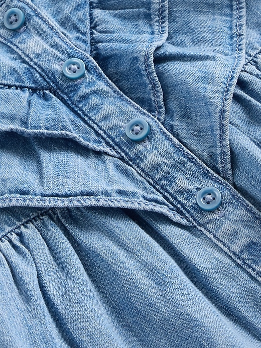Image number 3 showing, Baby Ruffle Denim Outfit Set