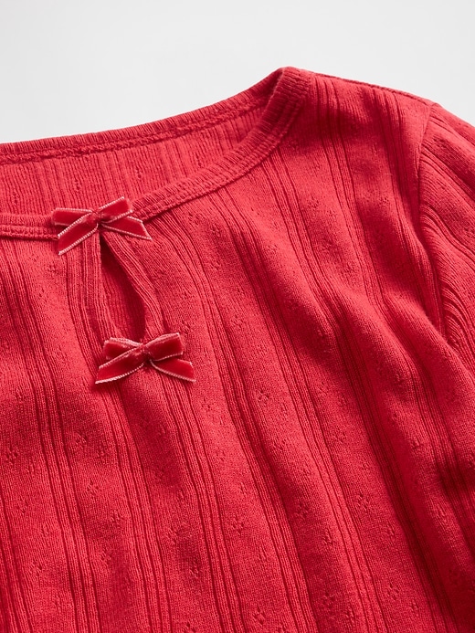 Image number 3 showing, Baby & Toddler Pointelle Bow Top