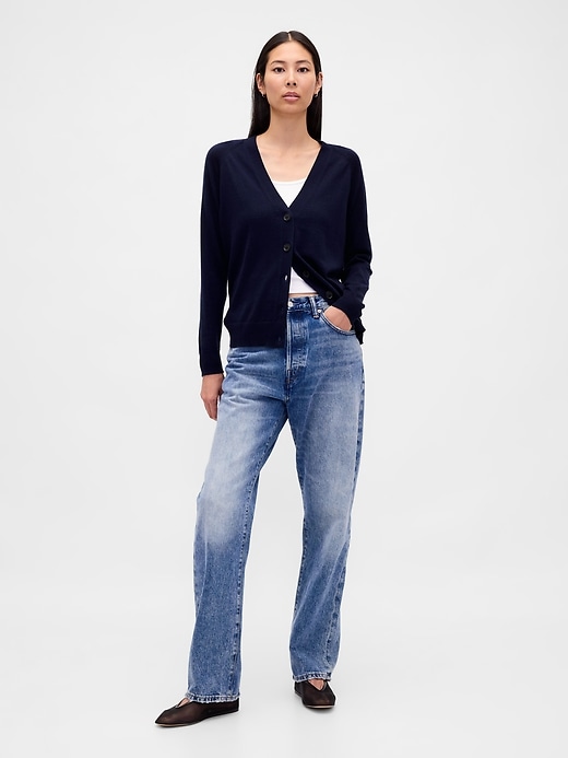 Image number 2 showing, 100% Merino Wool Boyfriend Cardigan