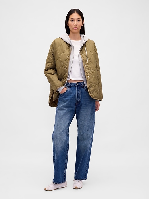 Image number 2 showing, Recycled Lightweight Oversized Quilted Liner Jacket