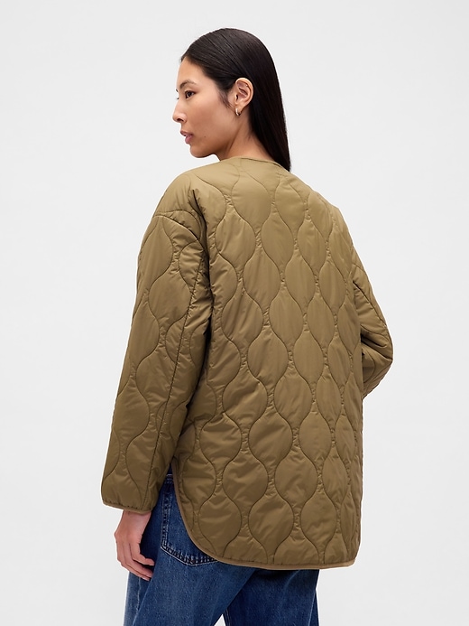 Image number 3 showing, Recycled Lightweight Oversized Quilted Liner Jacket