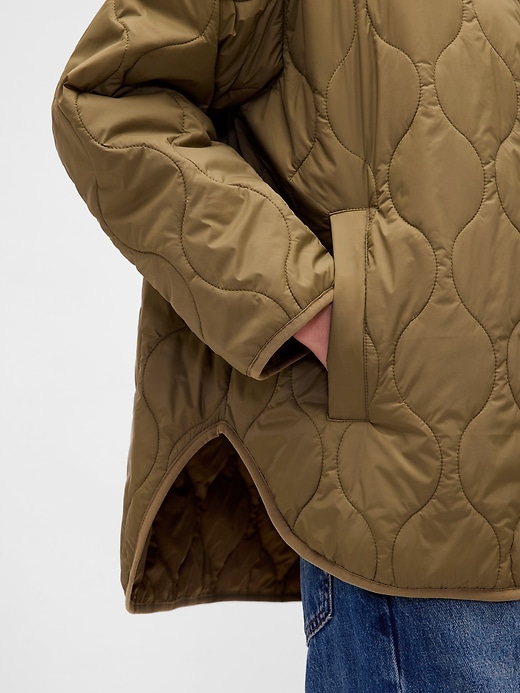 Image number 4 showing, Recycled Lightweight Oversized Quilted Liner Jacket