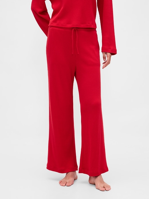 Image number 2 showing, Waffle Wide-Leg PJ Pants