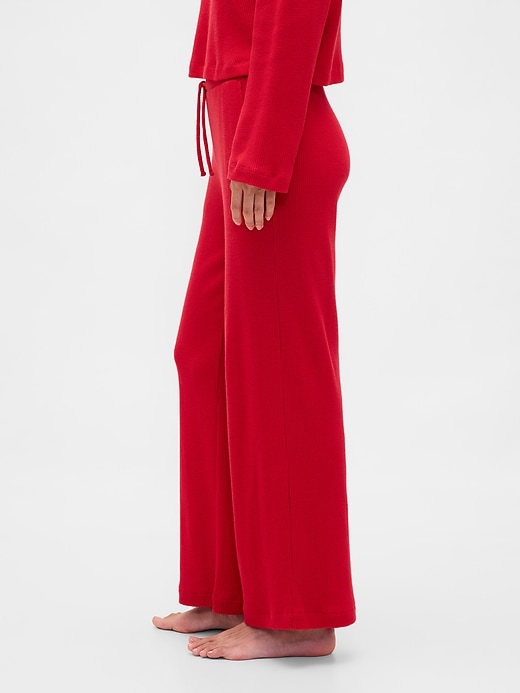 Image number 3 showing, Waffle Wide-Leg PJ Pants