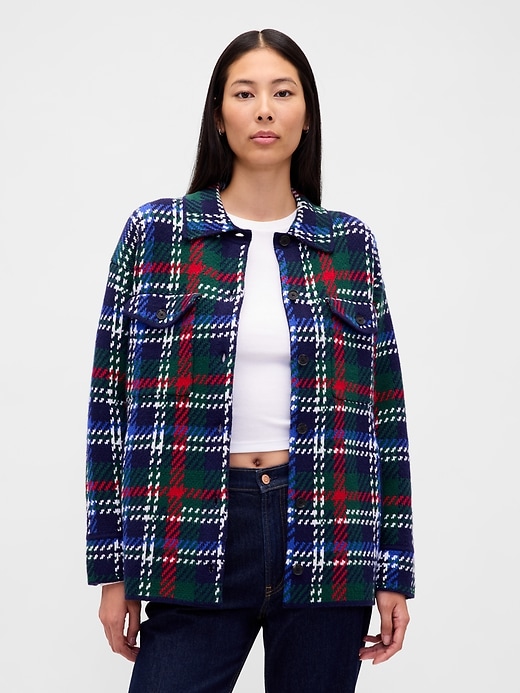 Image number 1 showing, CashSoft Oversized Shirt Jacket