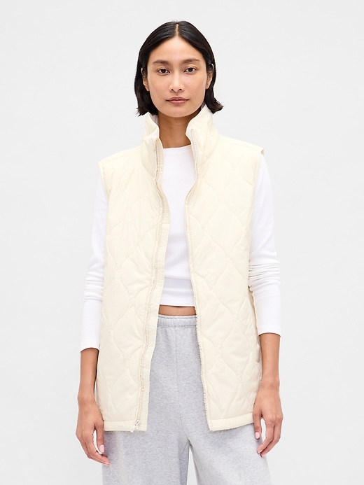 Image number 1 showing, Recycled Lightweight Quilted Puffer Vest