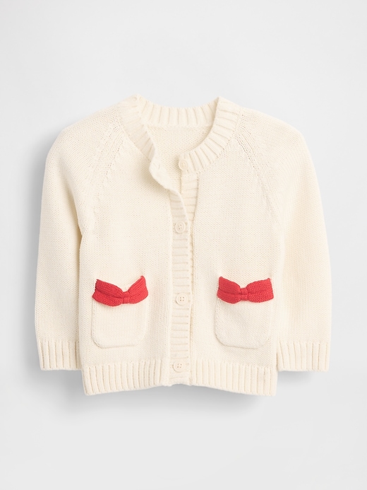 Image number 1 showing, Baby Bow Pocket Cardigan Sweater