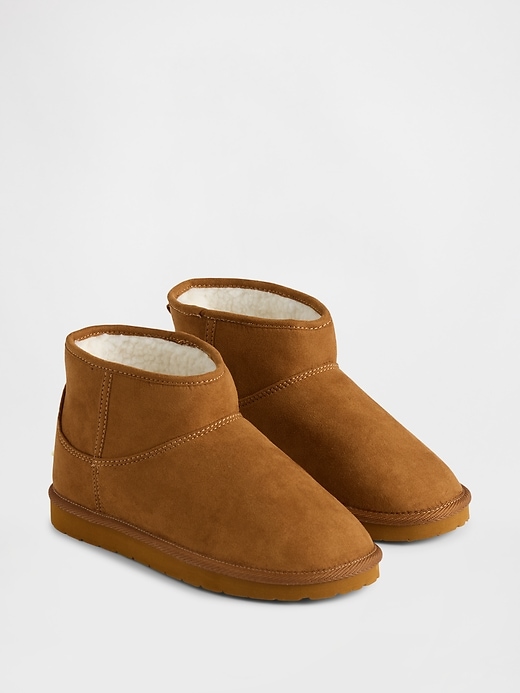 Image number 2 showing, Kids Vegan Suede Sherpa-Lined Boots