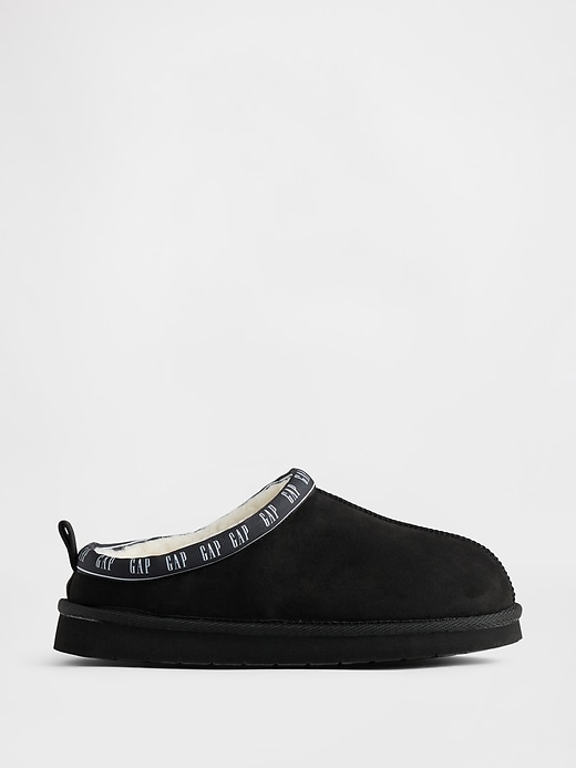 Image number 1 showing, Kids Vegan Suede Sherpa-Lined Logo Clogs
