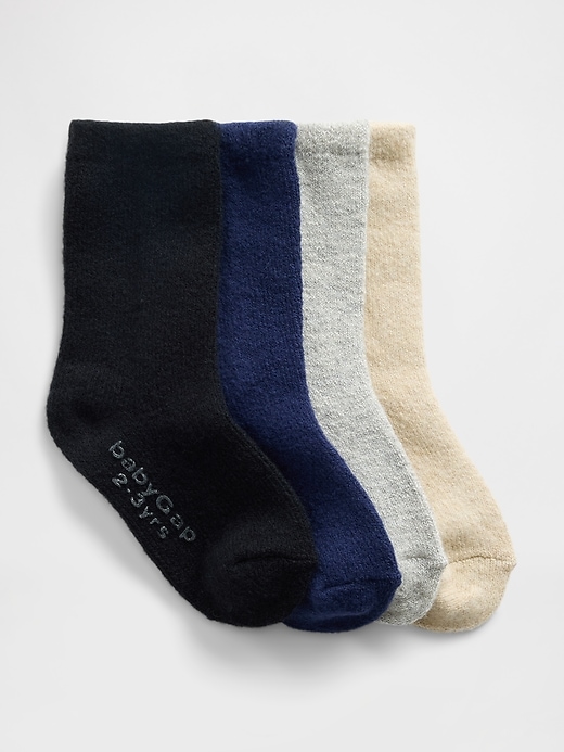 Image number 1 showing, Baby & Toddler CashSoft Crew Socks (4-Pack)