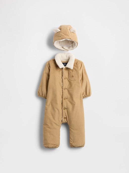 Image number 1 showing, Baby Corduroy & Sherpa One-Piece Outfit Set