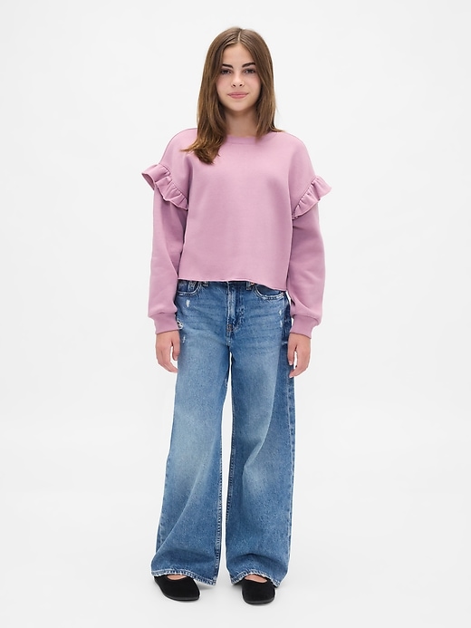 Image number 4 showing, Kids VintageSoft Ruffle Sweatshirt