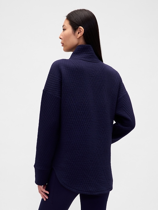 Image number 2 showing, GapFit Quilted Jacquard Half-Zip Pullover