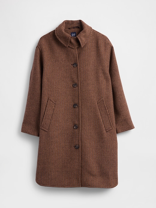 Image number 5 showing, Wool-Blend Oversized Houndstooth Car Coat