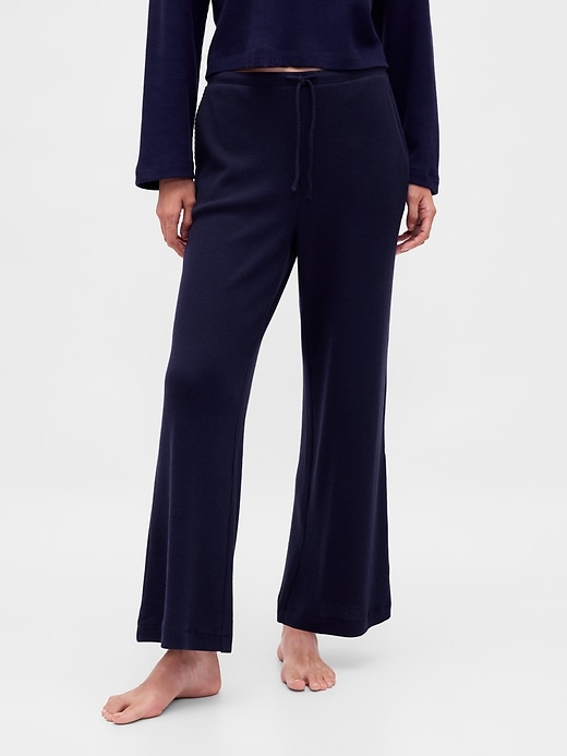 Image number 2 showing, Waffle Wide-Leg PJ Pants