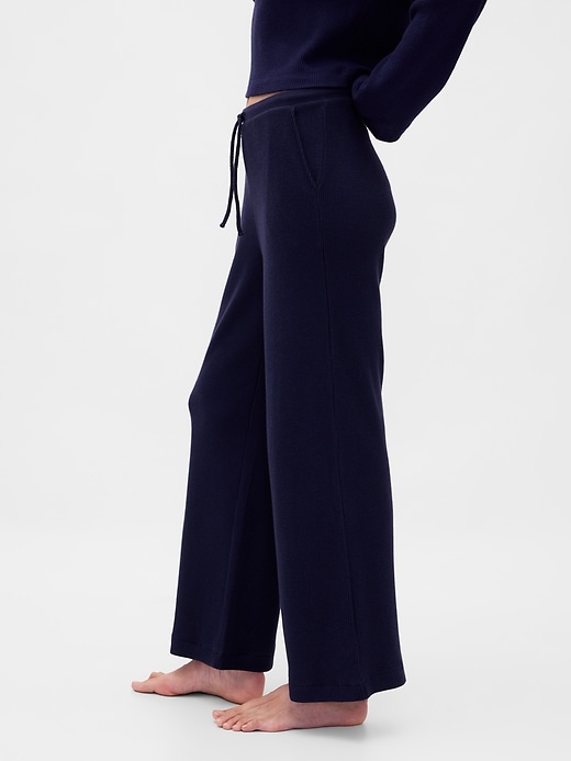 Image number 3 showing, Waffle Wide-Leg PJ Pants