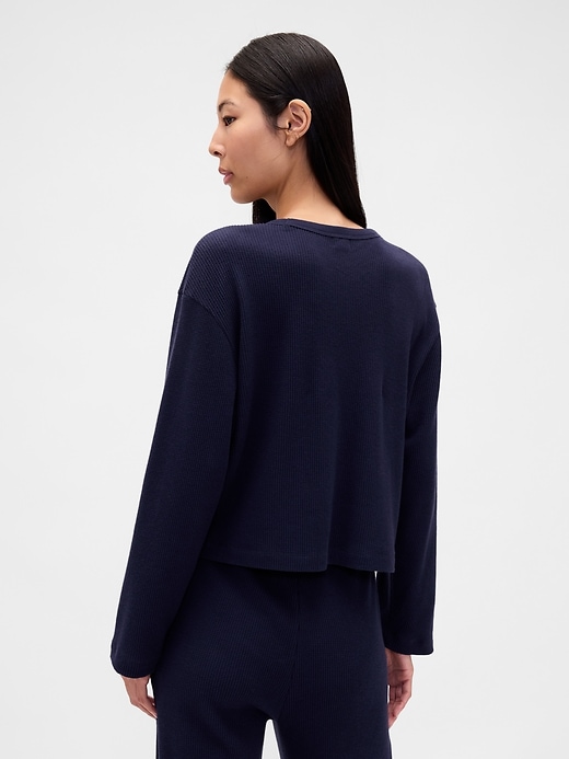 Image number 3 showing, Waffle Crop PJ Top