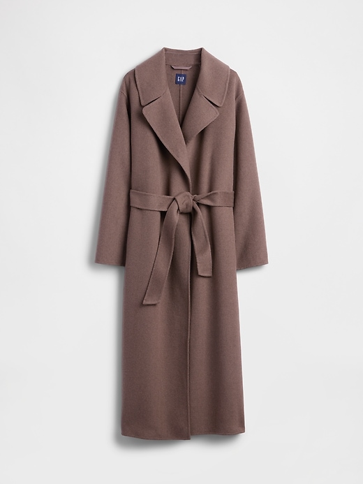 Wool-Blend Wrap Coat