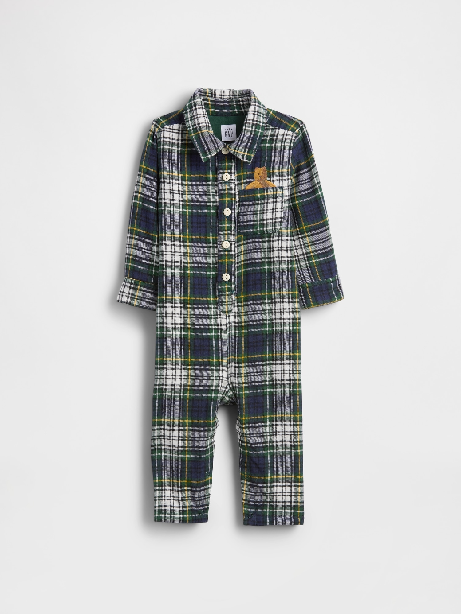 Baby Flannel Bear Pocket One-Piece