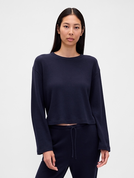 Image number 1 showing, Waffle Crop PJ Top