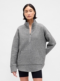 Image number 1 showing, GapFit Quilted Jacquard Half-Zip Pullover