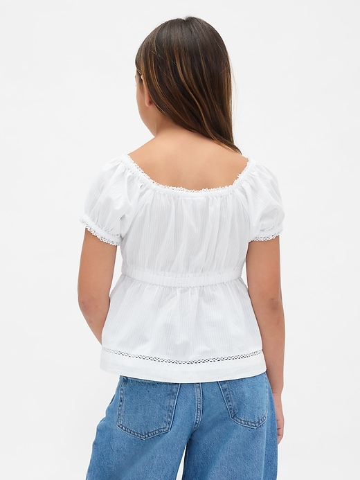 Image number 3 showing, Kids Puff-Sleeve Fitted Top