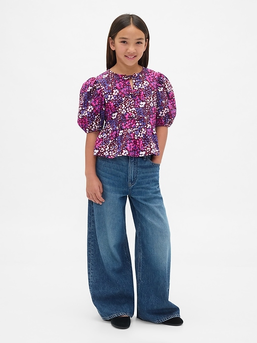 Image number 4 showing, Kids Puff-Sleeve Peplum Top