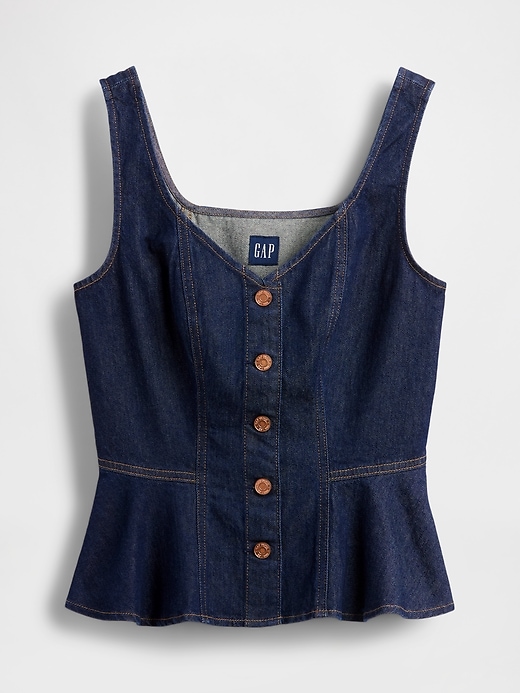 Image number 5 showing, Denim Peplum Tank Top
