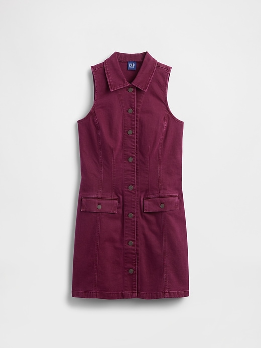 Image number 5 showing, Denim Collared Shift Mini Dress
