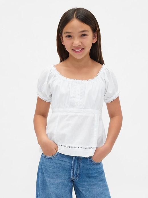 Image number 1 showing, Kids Puff-Sleeve Fitted Top