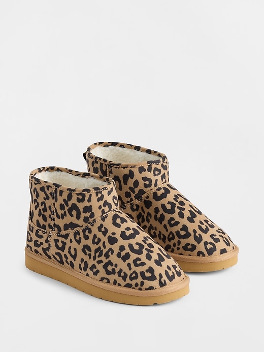 Image number 2 showing, Kids Vegan Suede Sherpa-Lined Boots