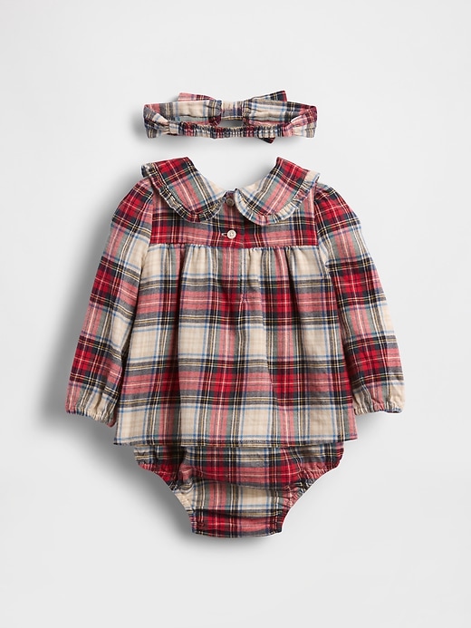 Image number 2 showing, Baby Flannel Bodysuit Dress Set