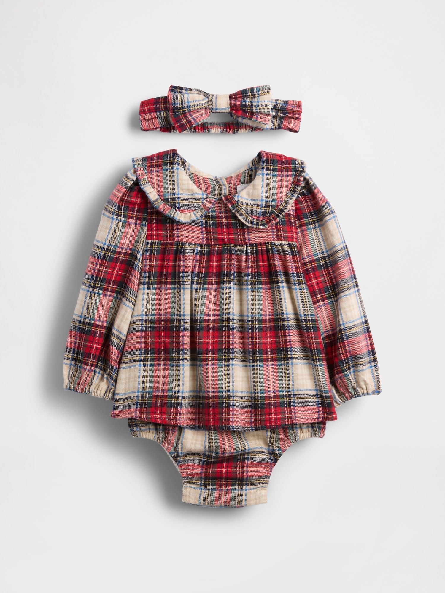 Baby Flannel Bodysuit Dress Set