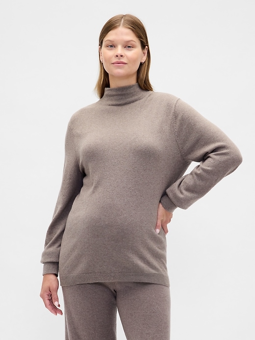 Image number 1 showing, Maternity CashSoft Turtleneck Sweater