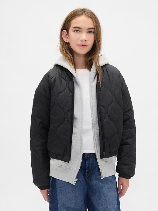 Image number 1 showing, Kids Recycled Lightweight Quilted Puffer Jacket