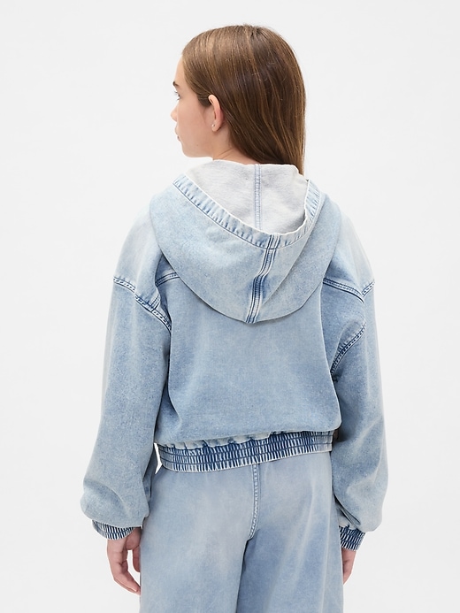 Image number 3 showing, Kids Knit Denim Zip Hoodie